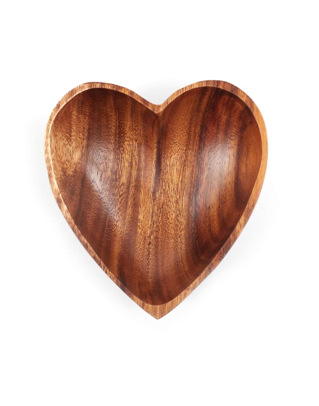 Fair Trade Hand-carved Acacia Wood Heart Bowl