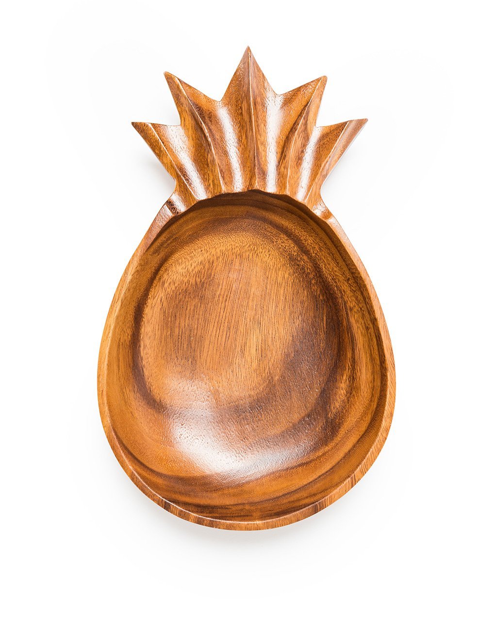 Fair Trade, Hand-carved, Acacia Wood Pineapple Shaped Bowl