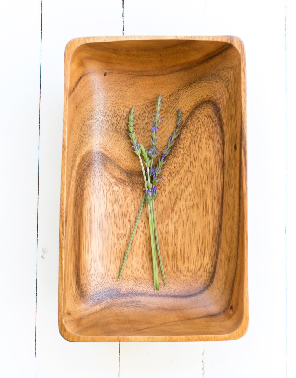 Fair Trade, Hand-carved Acacia Wood Rectangular Bowl