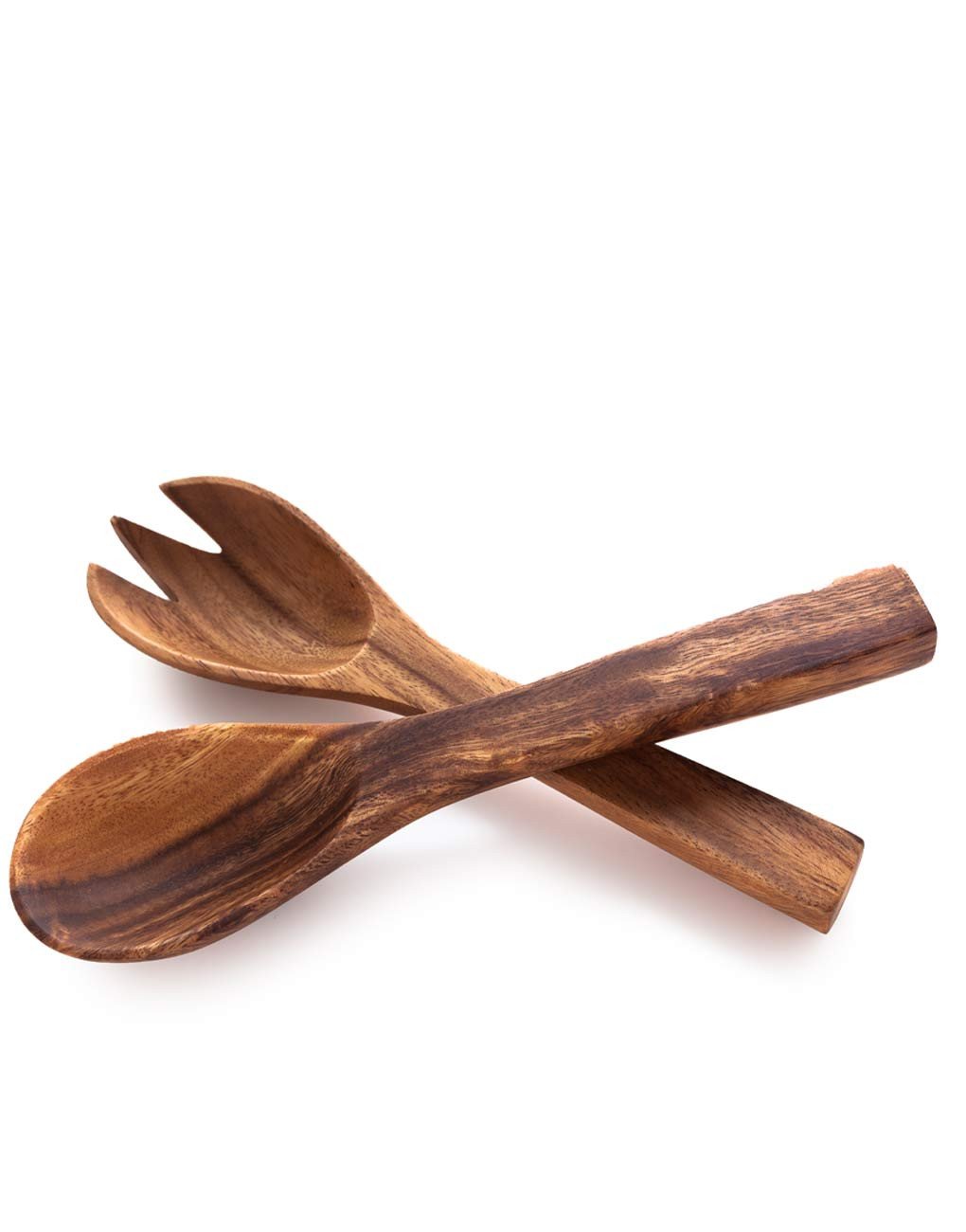 Fair Trade Hand-carved Acacia Wood Salad Servers