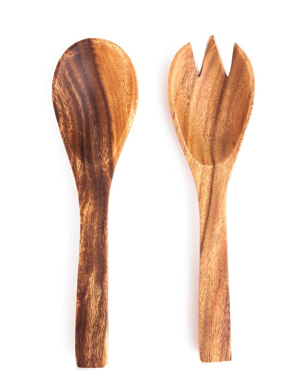 Fair Trade Hand-carved Acacia Wood Salad Servers