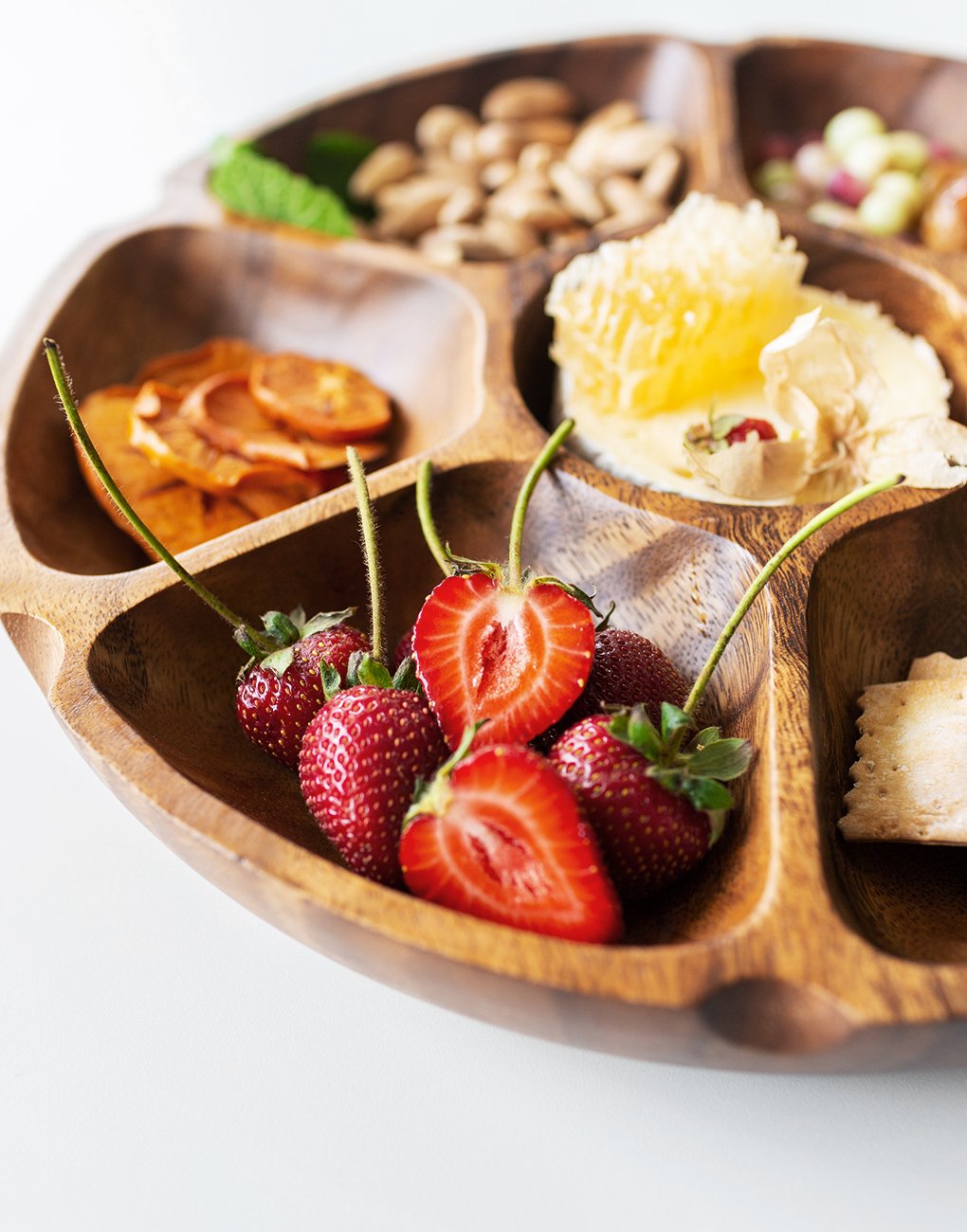 Fair Trade, Hand-carved, Acacia Wood Vegetable Platter