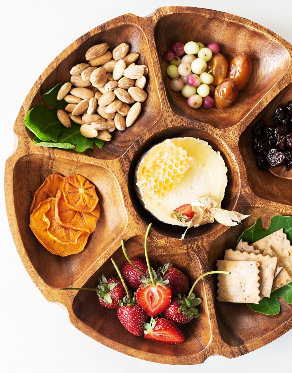 Hand-carved Acacia Wood Vegetable Platter