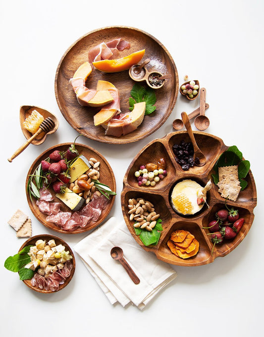 Fair Trade, Hand-carved, Artisan Made, Acacia Wood Vegetable Platter
