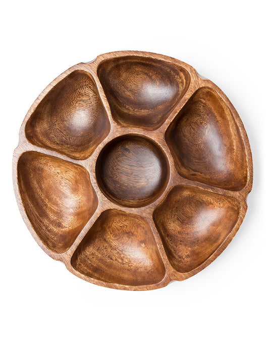 Fair Trade, Hand-carved, Acacia Wood Vegetable Platter