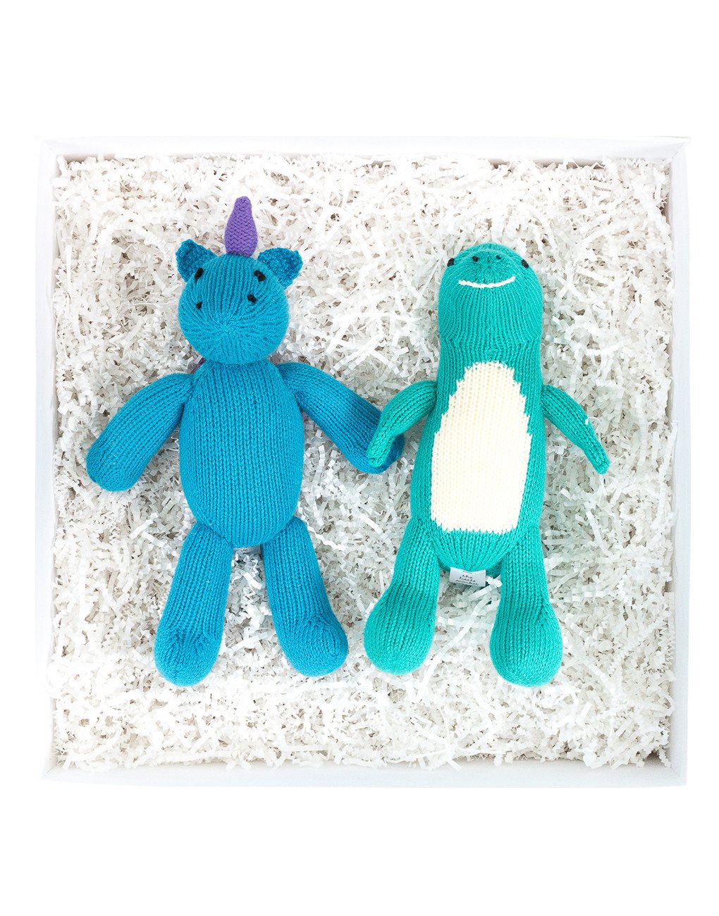 Fair Trade, Hand-knit Toddler Dinosaur & Dragon Gift Box