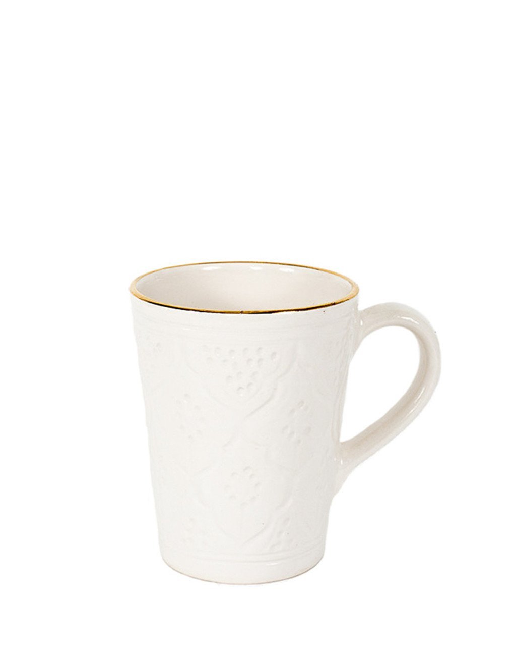 Ceramic Mugs Gift Box, White & Gold