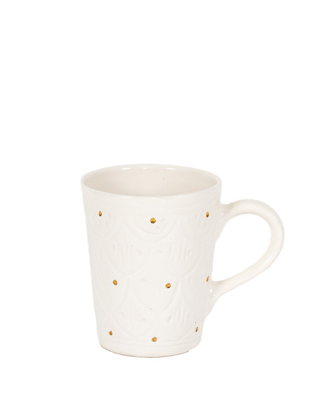 Ceramic Mugs Gift Box, White & Gold