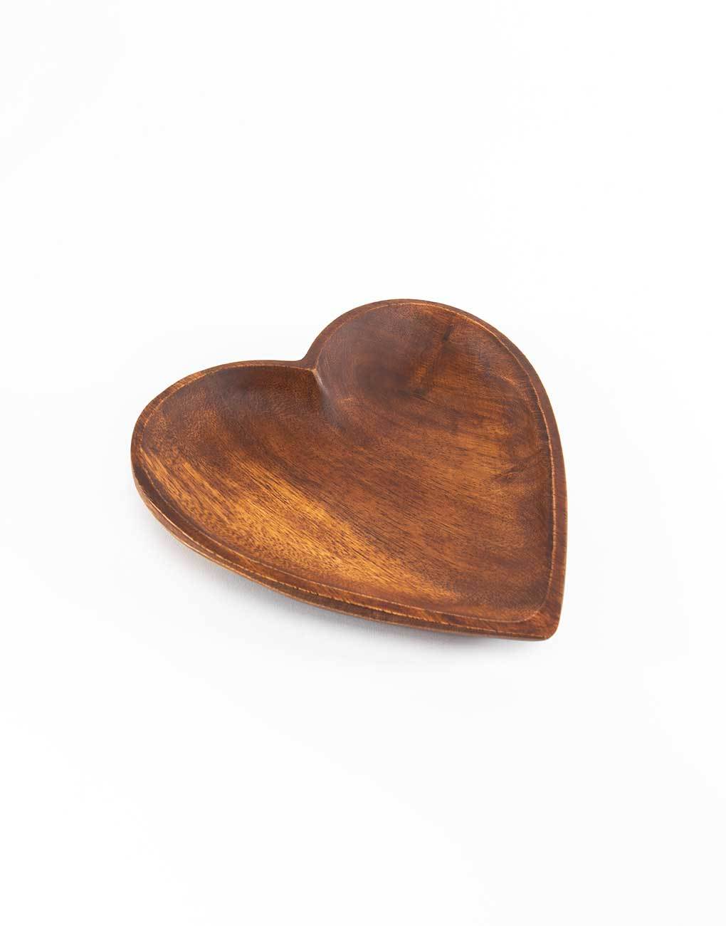 Large Acacia Wood Heart Tray | The Little Market 